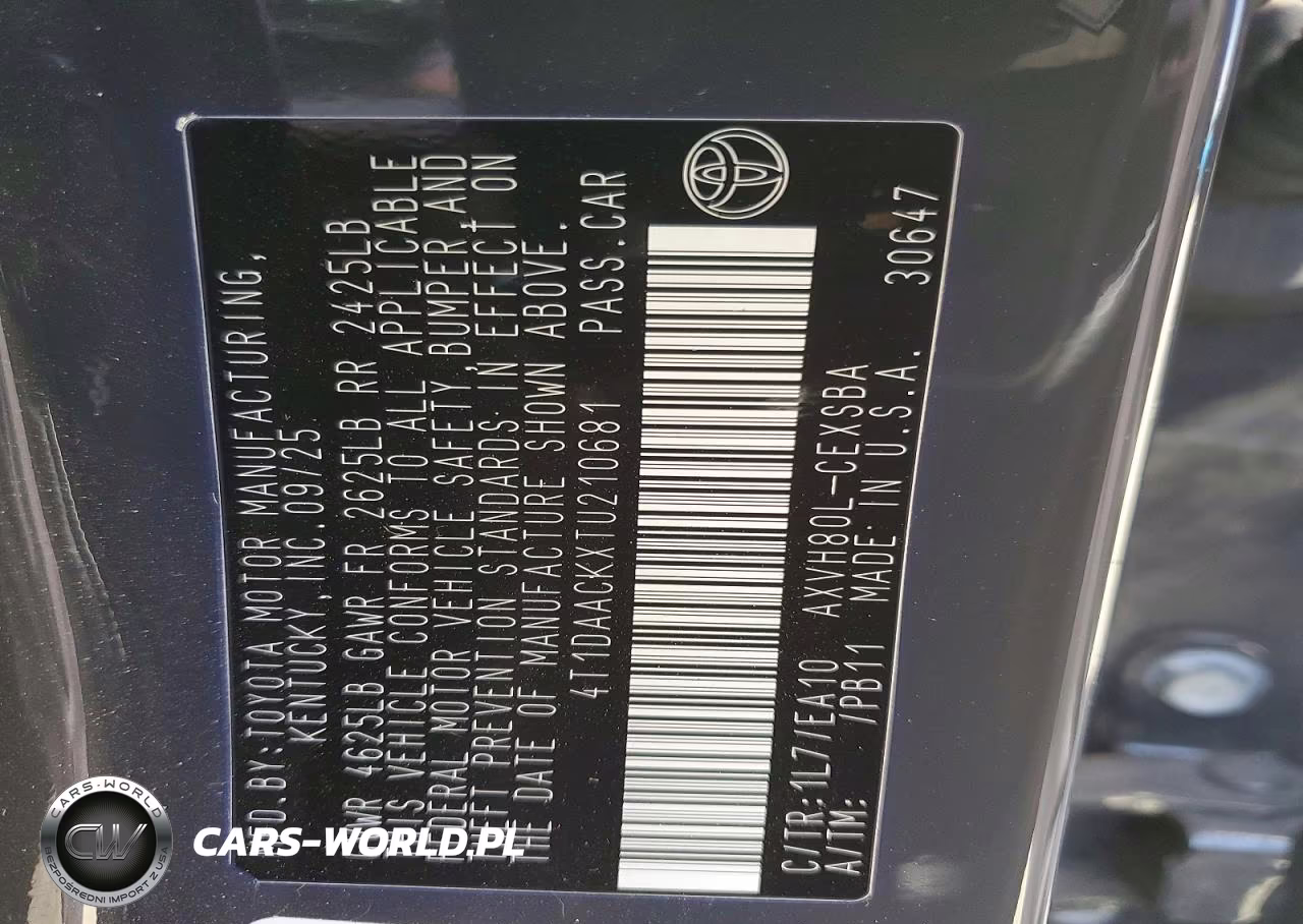 2026 Toyota Camry Se VIN:4T1DAACKXTU210681 - 12