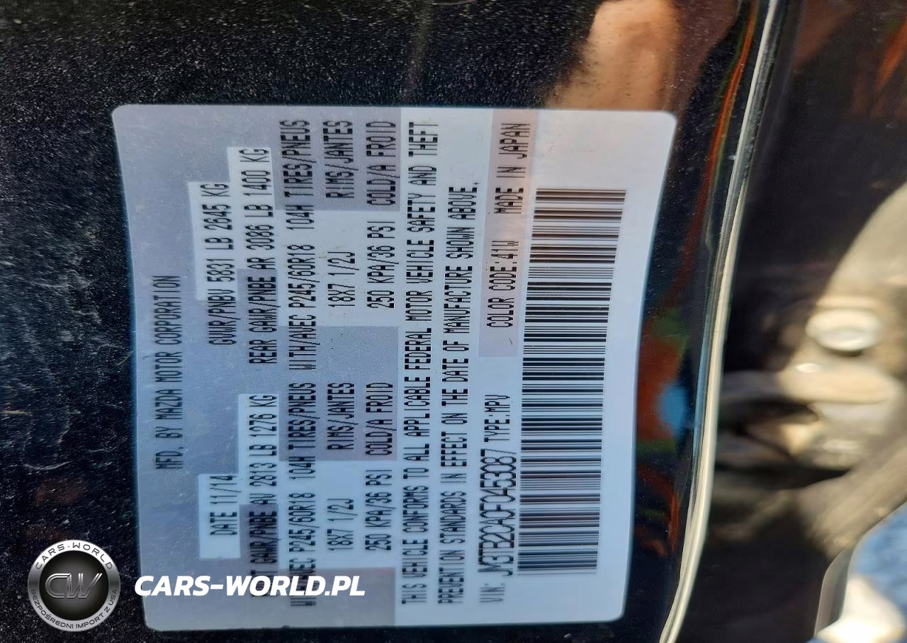 2015 Mazda Cx-9 Touring VIN:JM3TB2CA0F0453087 - 13