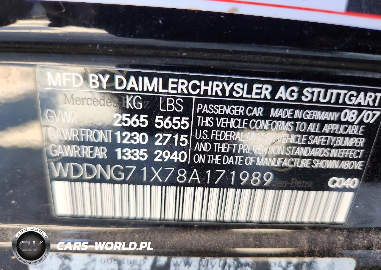 2008 Mercedes-Benz S 550 VIN:WDDNG71X78A171989 - 12