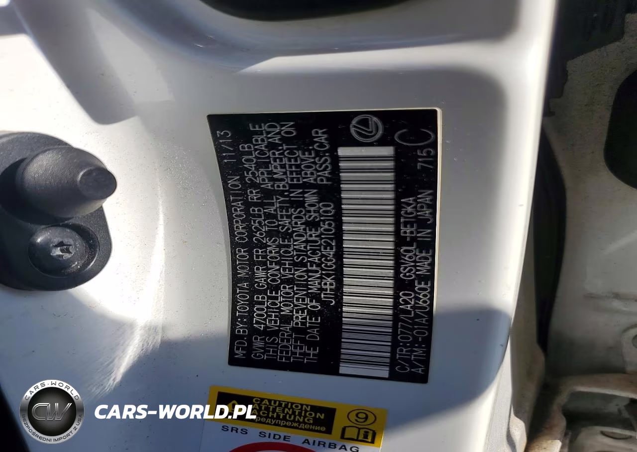 2014 Lexus Es 350 VIN:JTHBK1GG4E2105100 - 12