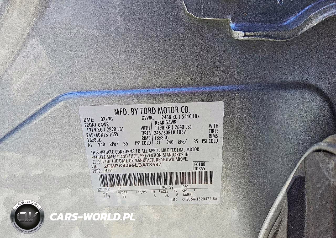 2020 Ford Edge Sel VIN:2FMPK4J99LBA73587 - 13