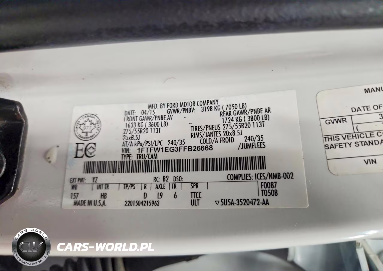 2015 Ford F150 Supercrew VIN:1FTFW1EG3FFB26668 - 12