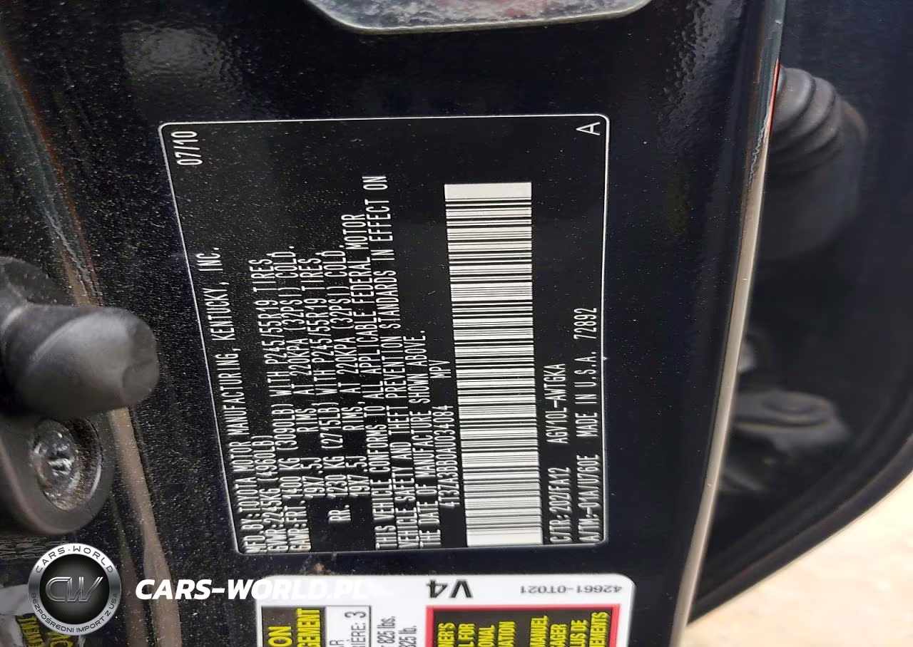 2010 Toyota Venza Fwd 4Cyl VIN:4T3ZA3BB0AU034084 - 12