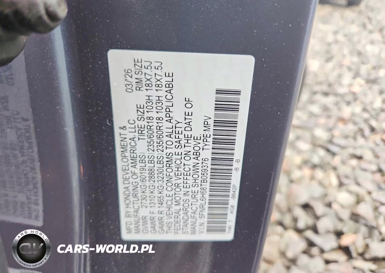 2026 Honda Odyssey Exl VIN:5FNRL6H68TB059376 - 13