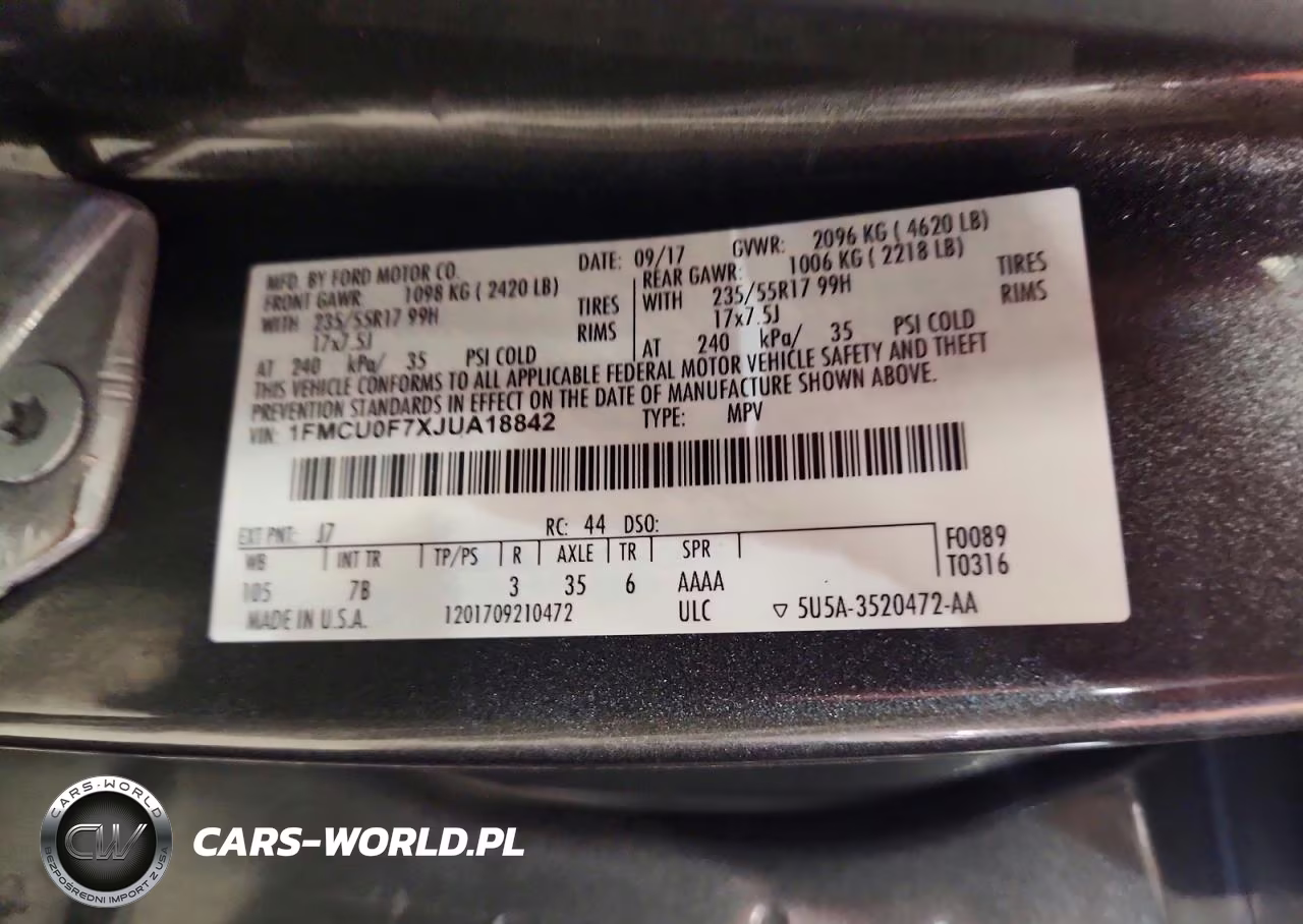 2018 Ford Escape S VIN:1FMCU0F7XJUA18842 - 13