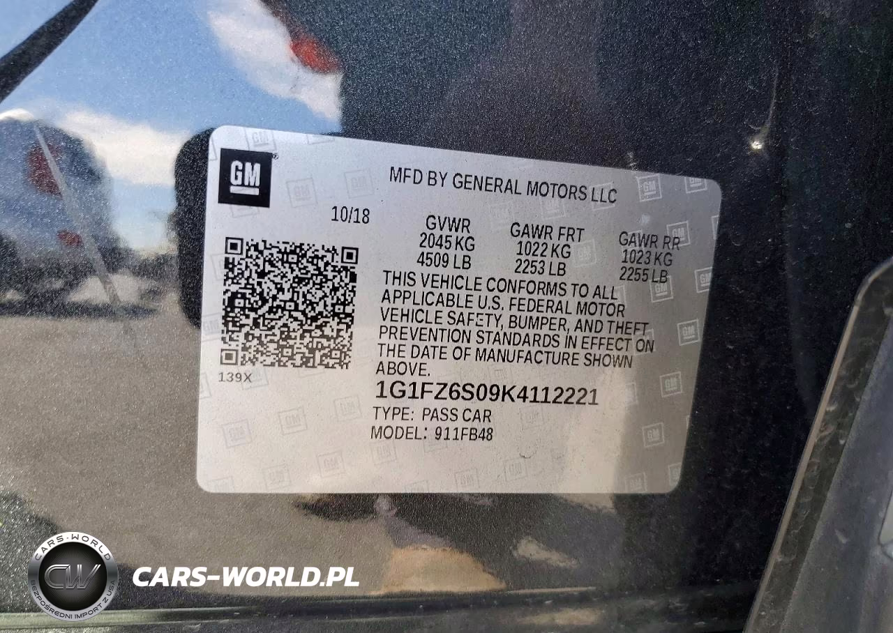 2019 Chevrolet Bolt Ev Premier VIN:1G1FZ6S09K4112221 - 12
