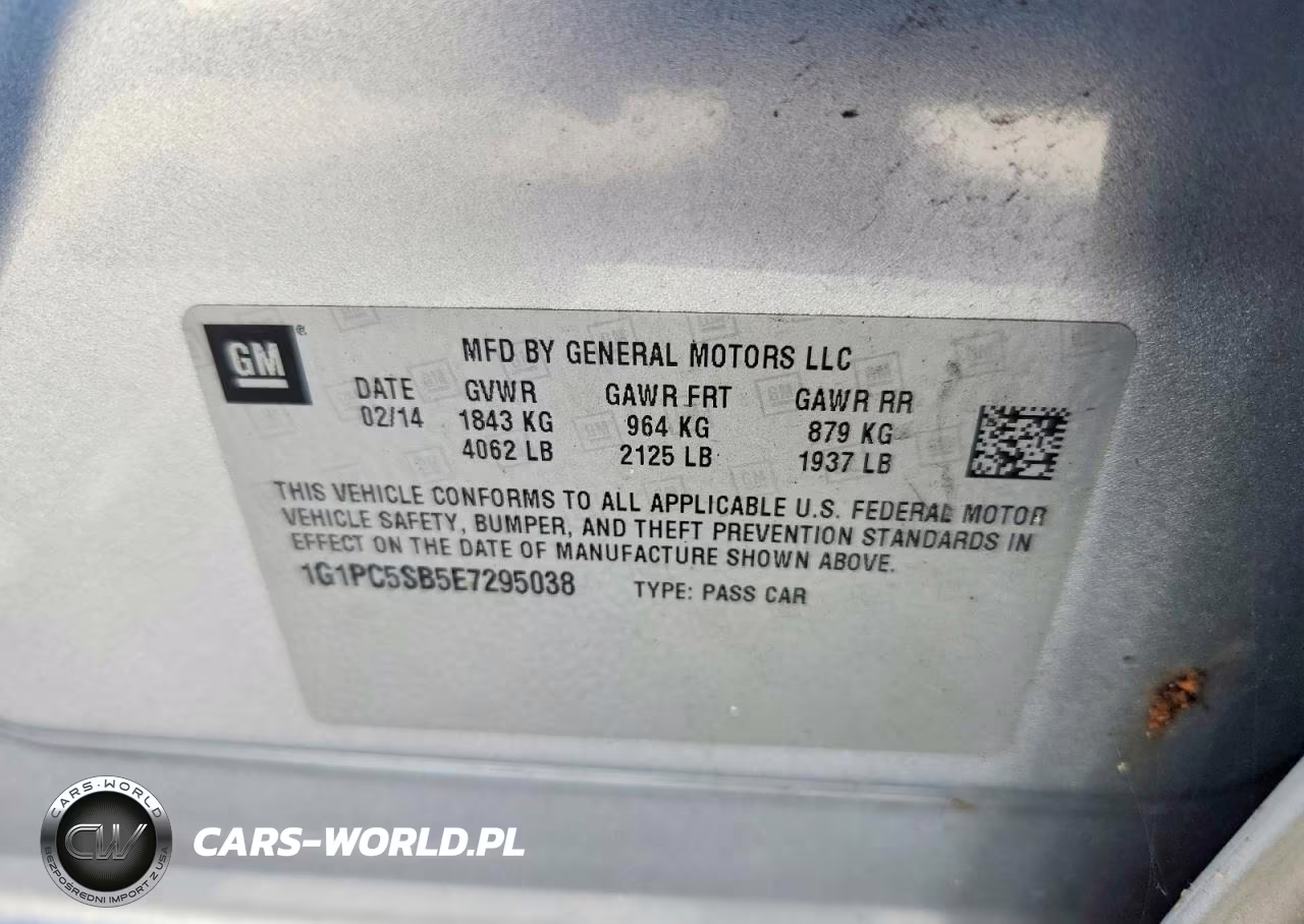 2014 Chevrolet Cruze Lt VIN:1G1PC5SB5E7295038 - 12
