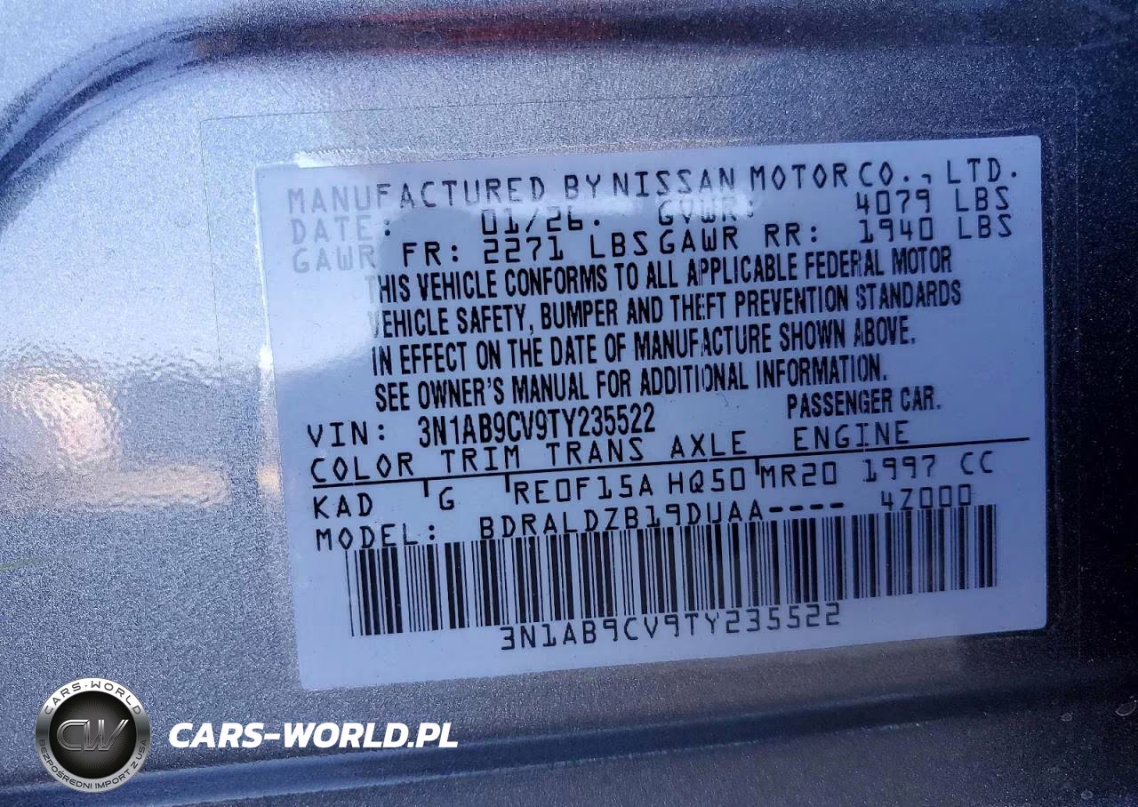 2026 Nissan Sentra Sv VIN:3N1AB9CV9TY235522 - 12
