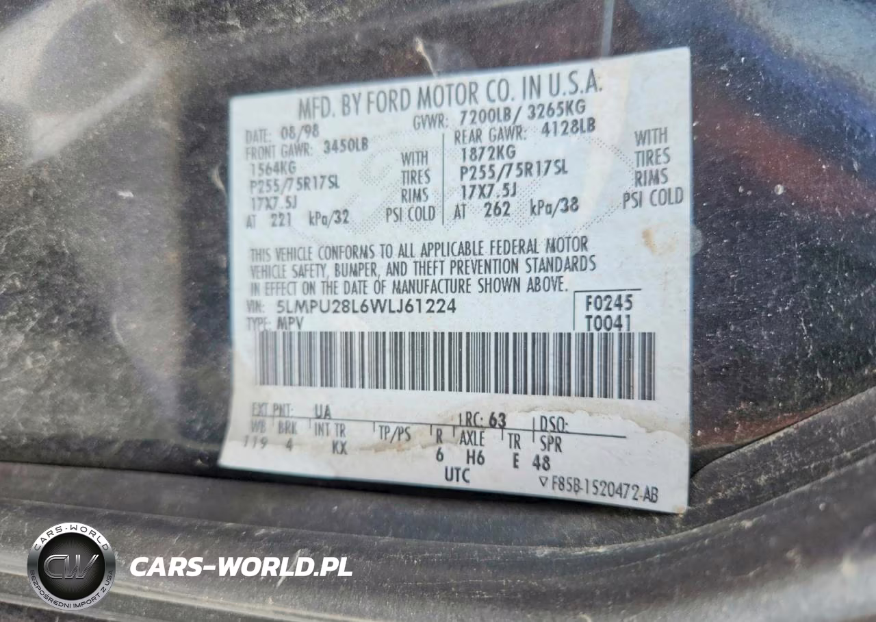 1998 Lincoln Navigator VIN:5LMPU28L6WLJ61224 - 13