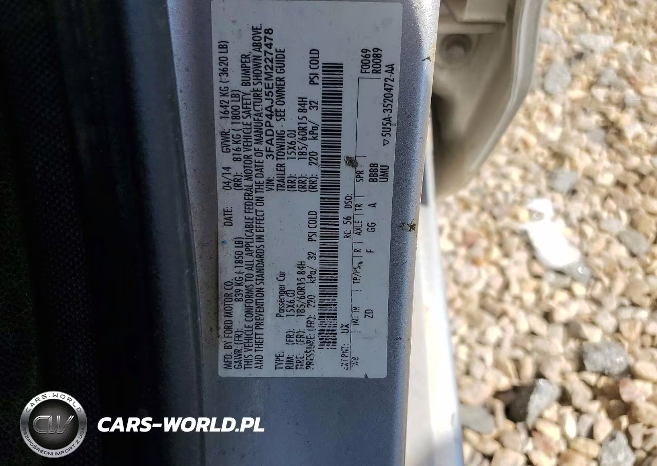 2014 Ford Fiesta S VIN:3FADP4AJ5EM227478 - 12