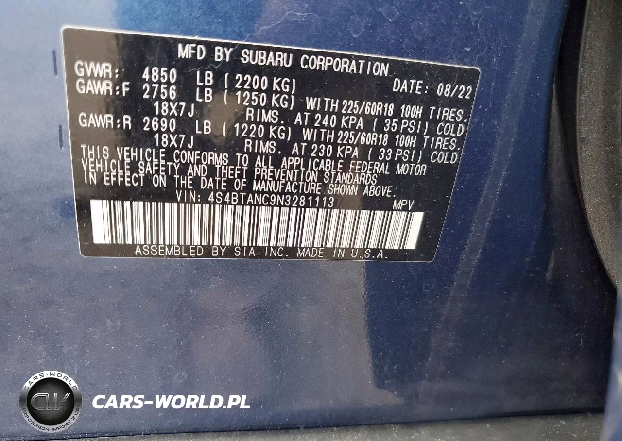 2022 Subaru Outback Limited VIN:4S4BTANC9N3281113 - 12