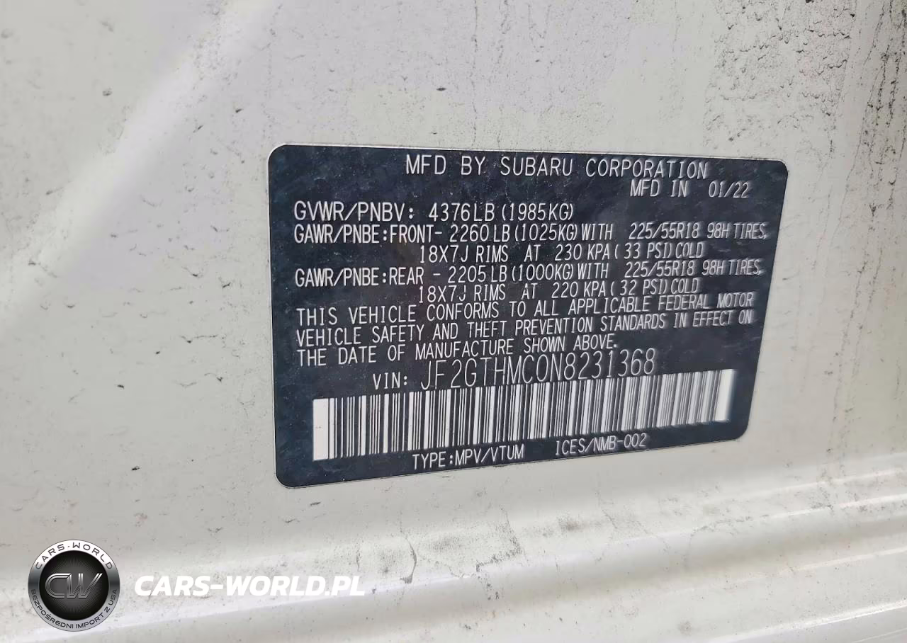 2022 Subaru Crosstrek Limited VIN:JF2GTHMC0N8231368 - 13