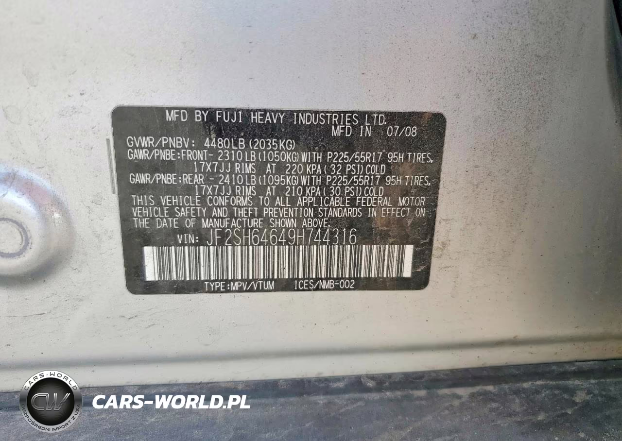 2009 Subaru Forester 2.5X Limited VIN:JF2SH64649H744316 - 12