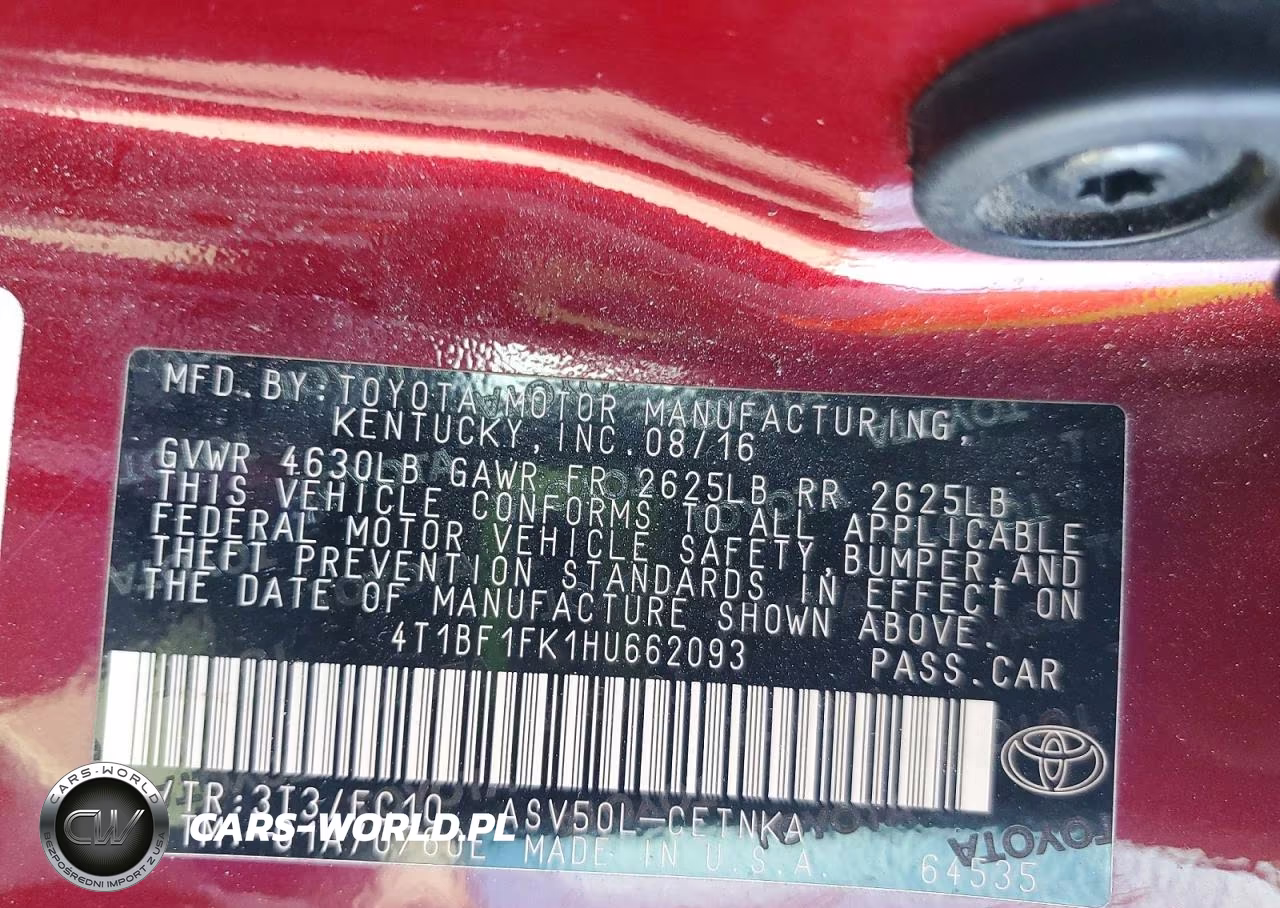 2017 Toyota Camry Le VIN:4T1BF1FK1HU662093 - 12