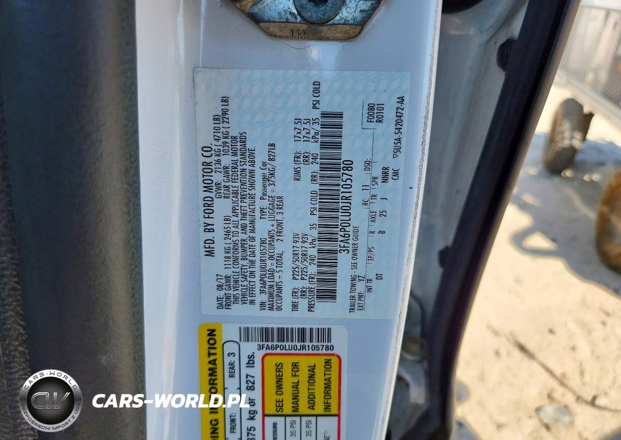 2018 Ford Fusion Se Hybrid VIN:3FA6P0LU0JR105780 - 12