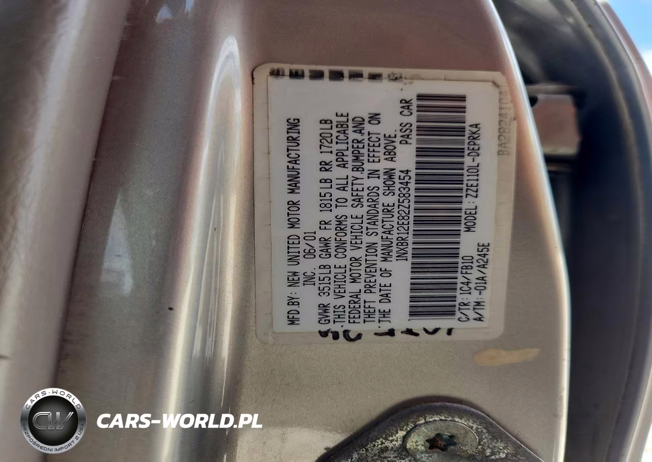 2002 Toyota Corolla Ce VIN:1NXBR12E82Z583454 - 12