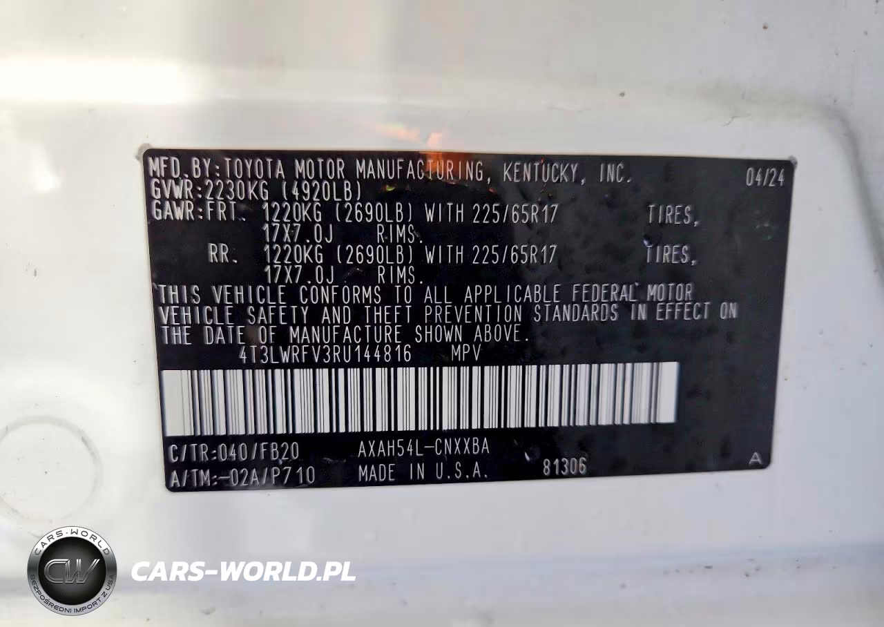 2024 Toyota Rav4 Le VIN:4T3LWRFV3RU144816 - 12