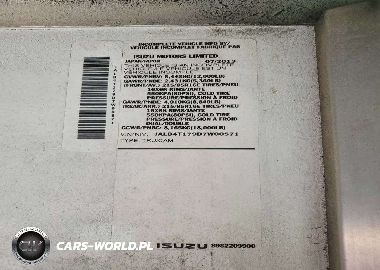 2013 Isuzu Npr Hd Delivery Truck VIN:JALB4T179D7W00571 - 13