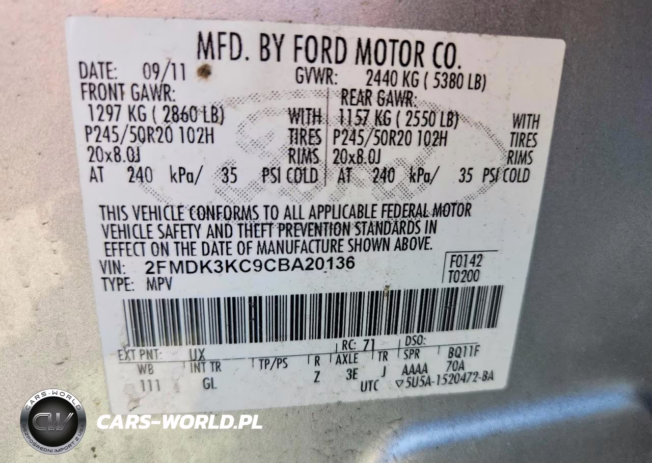 2012 Ford Edge Limited VIN:2FMDK3KC9CBA20136 - 13