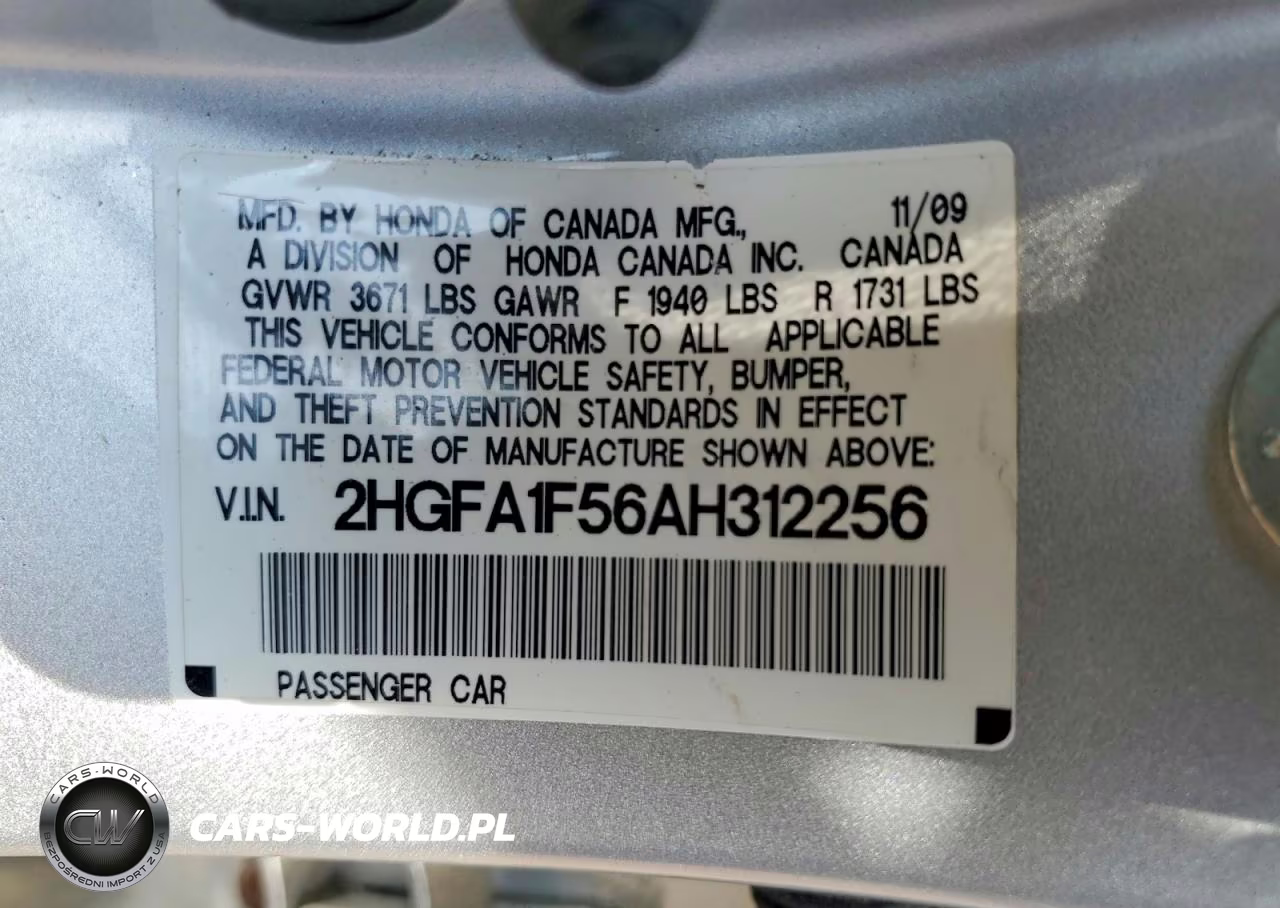 2010 Honda Civic Lx VIN:2HGFA1F56AH312256 - 13