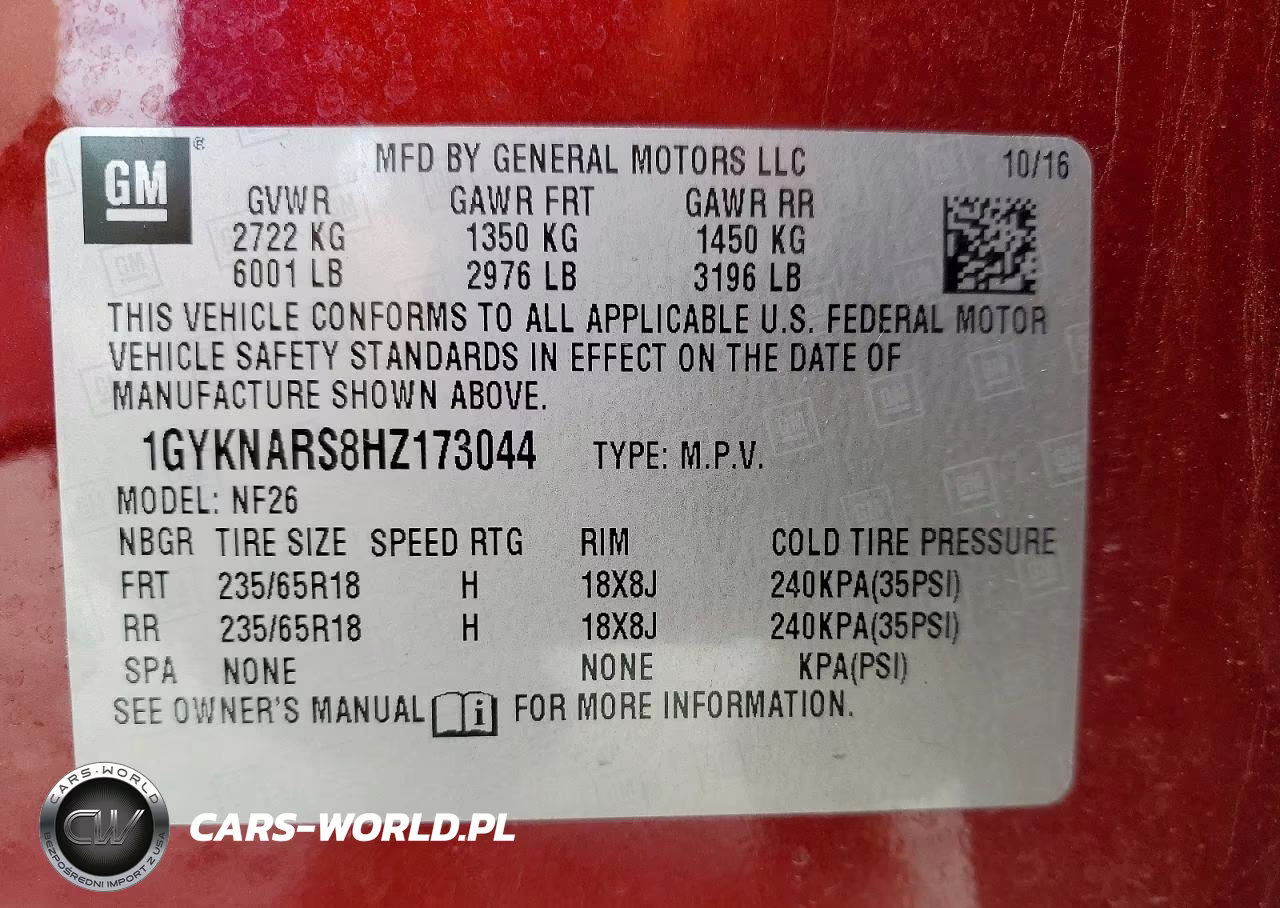 2017 Cadillac Xt5 VIN:1GYKNARS8HZ173044 - 13