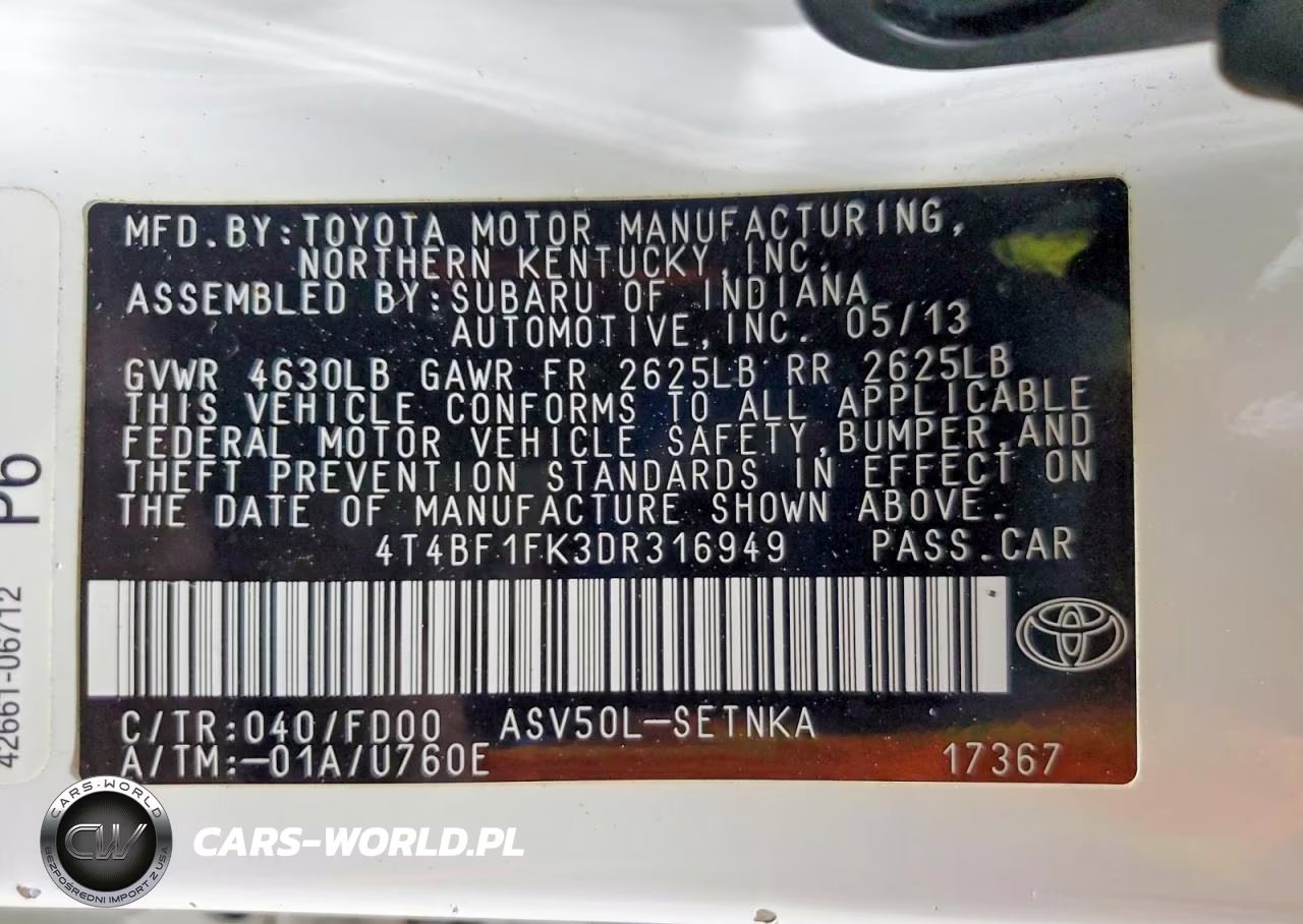 2013 Toyota Camry Le VIN:4T4BF1FK3DR316949 - 13