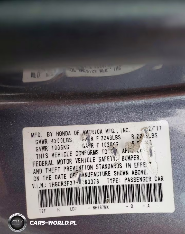 2017 Honda Accord Lx VIN:1HGCR2F37HA163378 - 13