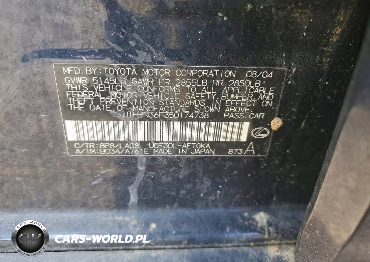 2005 Lexus Ls 430 VIN:JTHBN36F350174738 - 12