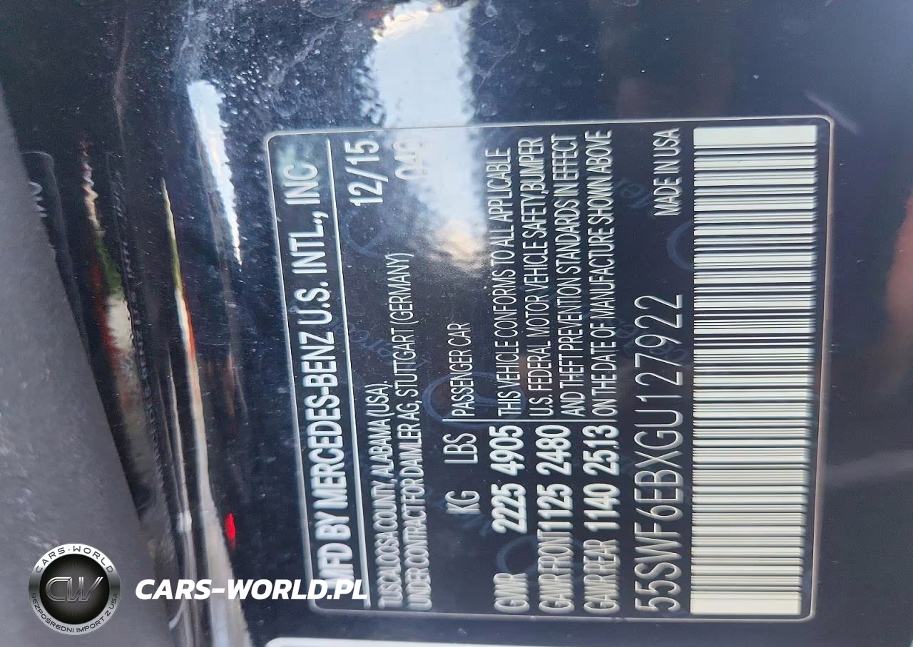 2016 Mercedes-Benz C 450 4Matic Amg VIN:55SWF6EBXGU127922 - 12