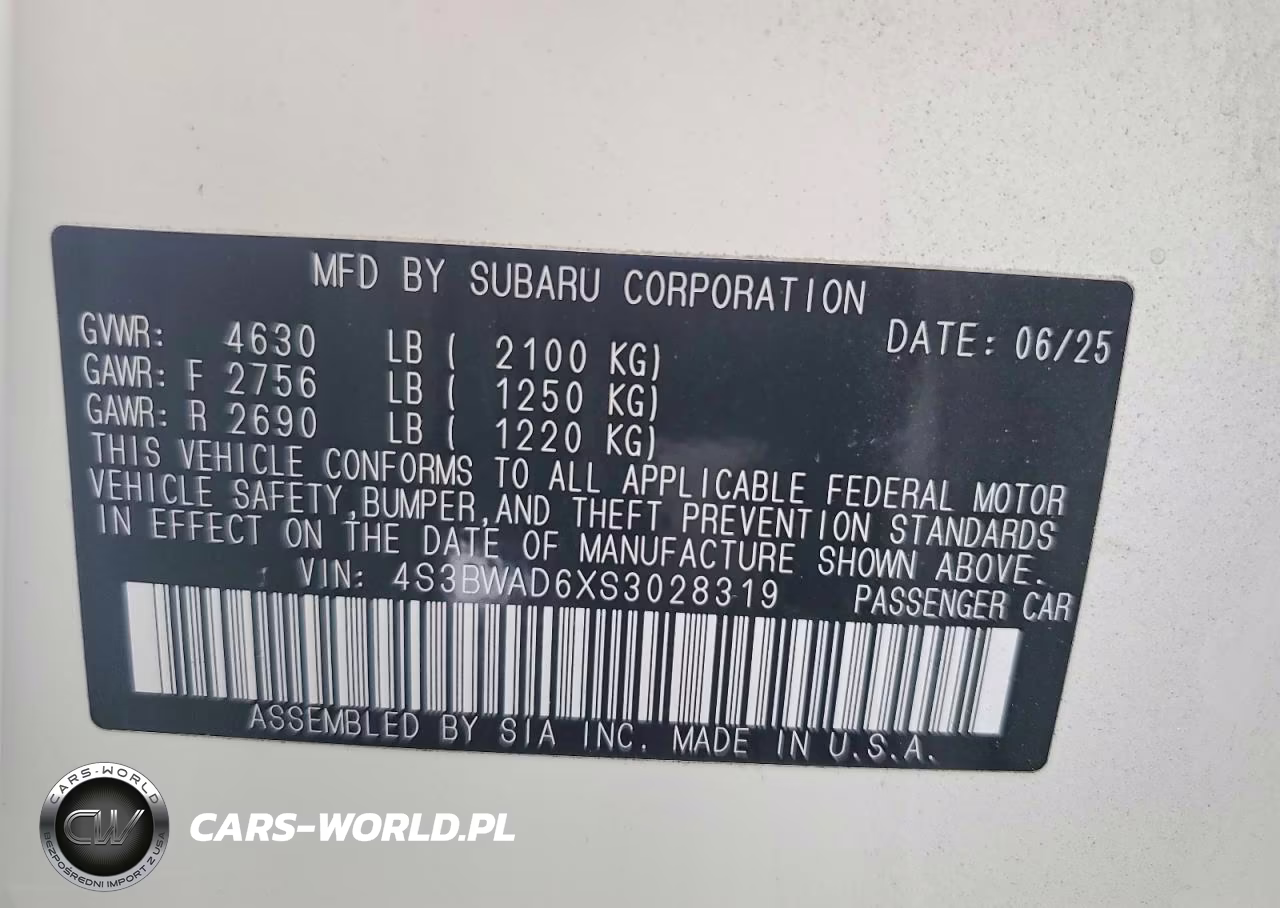 2025 Subaru Legacy Premium VIN:4S3BWAD6XS3028319 - 12