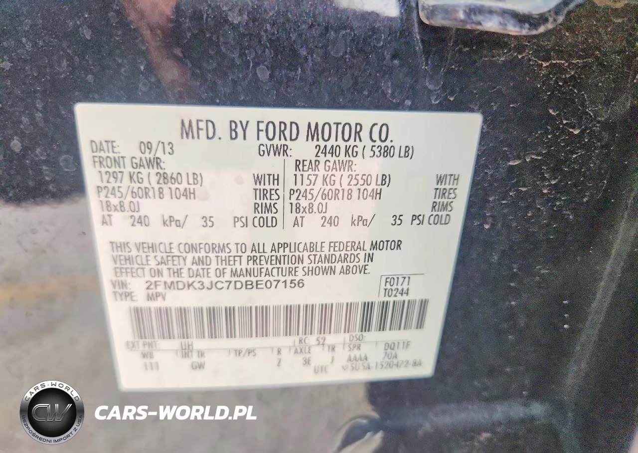 2013 Ford Edge Sel VIN:2FMDK3JC7DBE07156 - 14