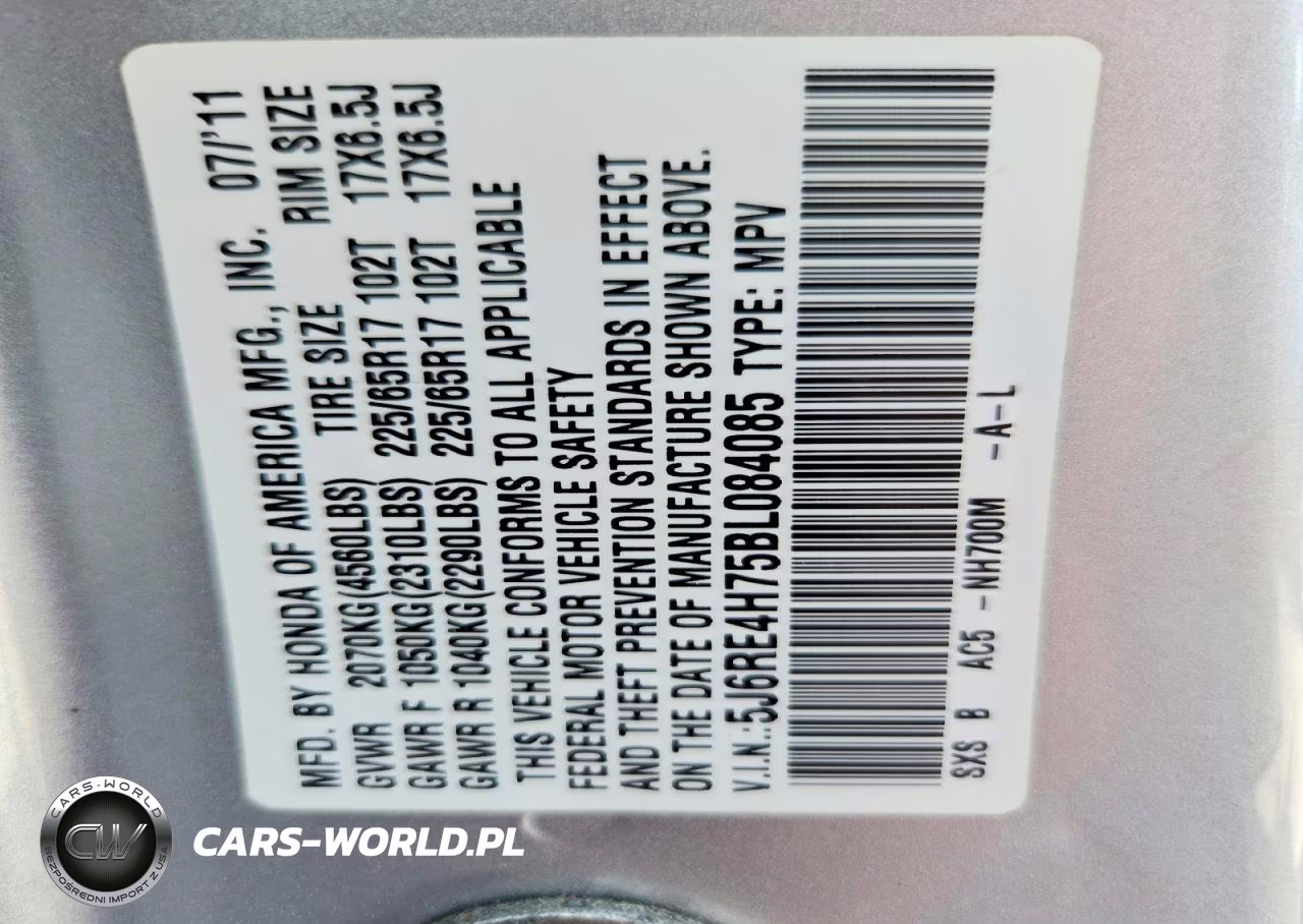 2011 Honda Cr-V Exl VIN:5J6RE4H75BL084085 - 13