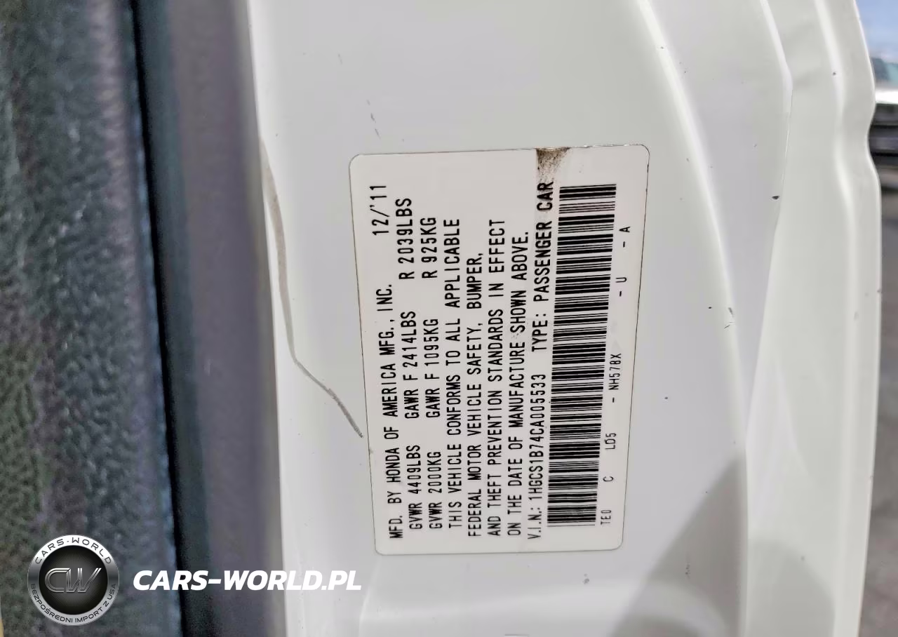 2012 Honda Accord Ex VIN:1HGCS1B74CA005533 - 12