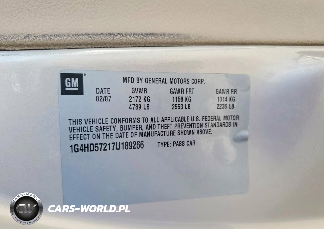 2007 Buick Lucerne Cxl VIN:1G4HD57217U189266 - 12