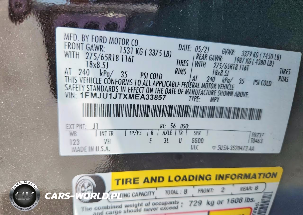2021 Ford Expedition Xlt VIN:1FMJU1JTXMEA33857 - 12