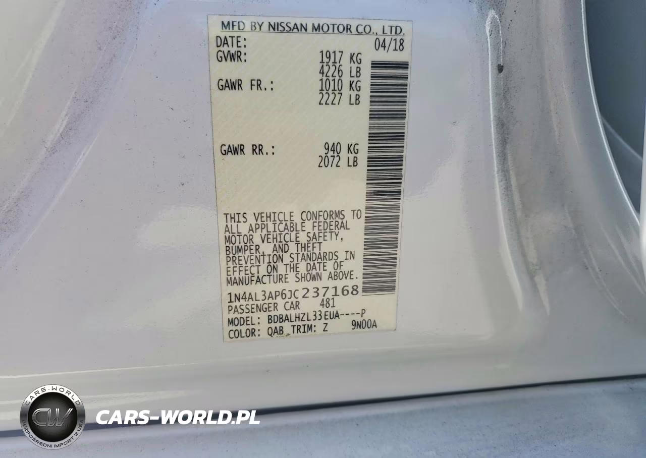 2018 Nissan Altima 2.5 Sr VIN:1N4AL3AP6JC237168 - 12