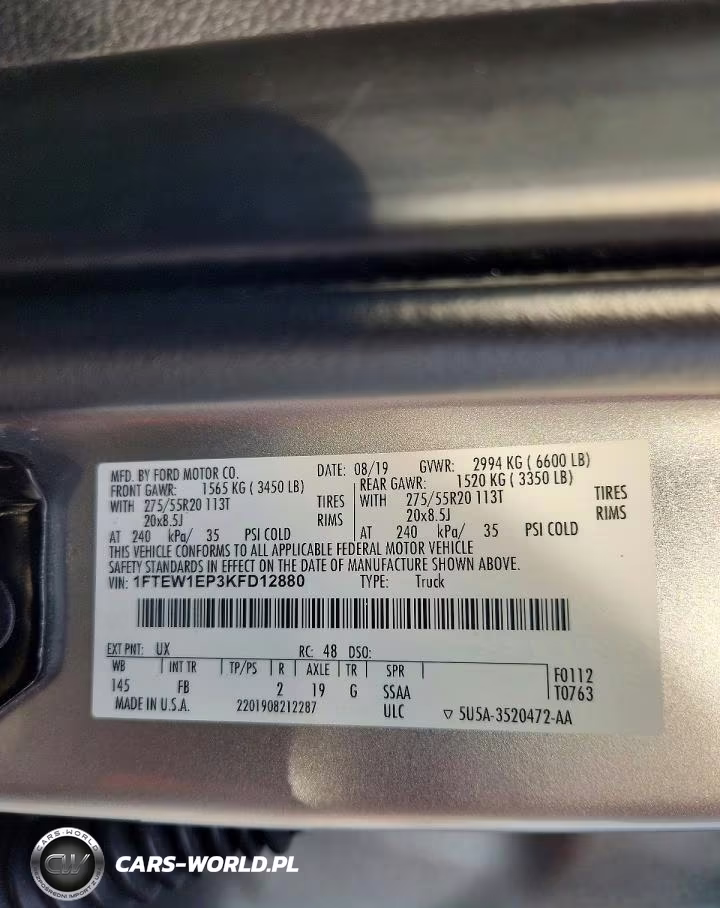 2019 Ford F150 Supercrew VIN:1FTEW1EP3KFD12880 - 12