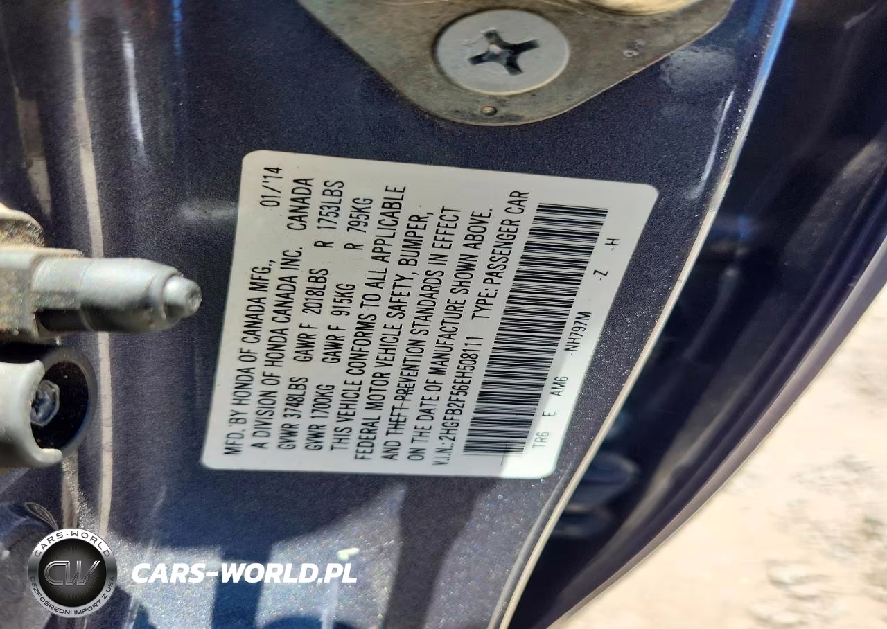 2014 Honda Civic Lx VIN:2HGFB2F56EH508111 - 12