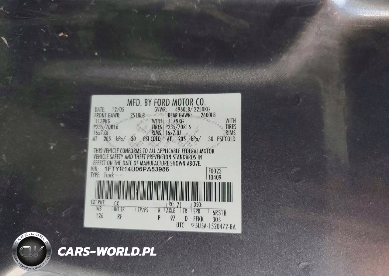 2006 Ford Ranger Super Cab VIN:1FTYR14U06PA53986 - 13