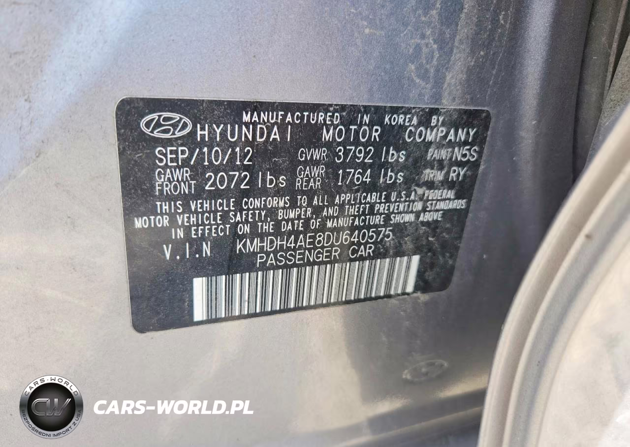 2013 Hyundai Elantra Limited VIN:KMHDH4AE8DU640575 - 12