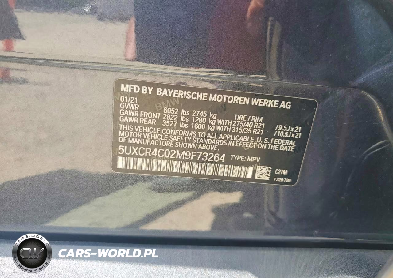 2021 BMW X5 Sdrive 40I VIN:5UXCR4C02M9F73264 - 12