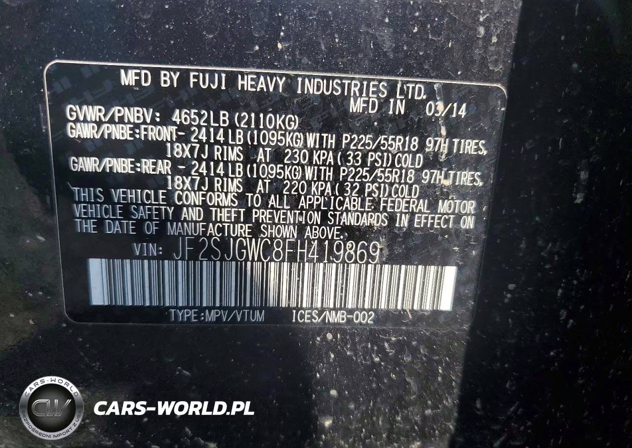2015 Subaru Forester 2.0Xt Touring VIN:JF2SJGWC8FH419869 - 13