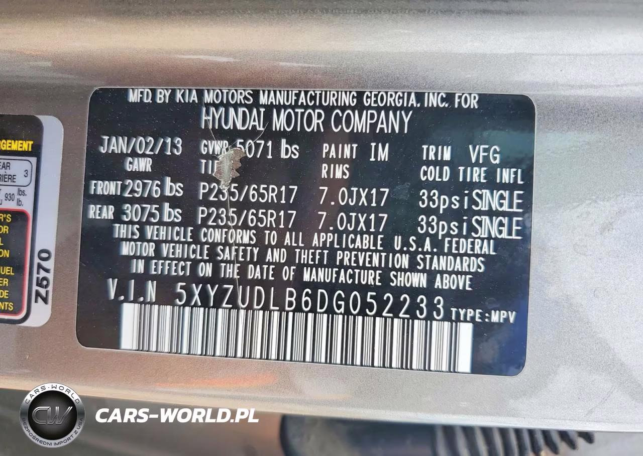 2013 Hyundai Santa Fe Sport 2.4L VIN:5XYZUDLB6DG052233 - 13