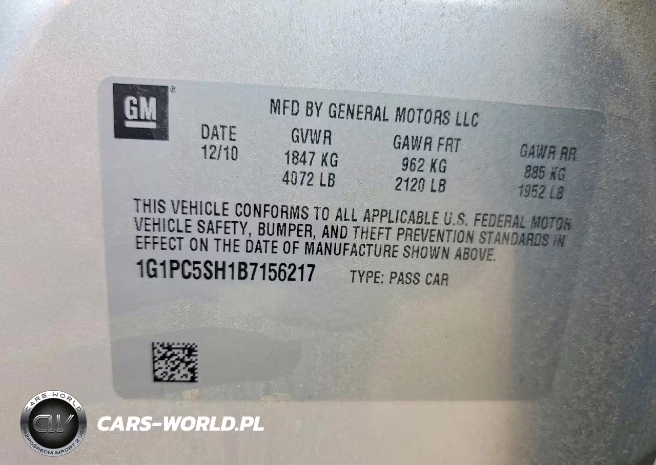 2011 Chevrolet Cruze Ls VIN:1G1PC5SH1B7156217 - 12