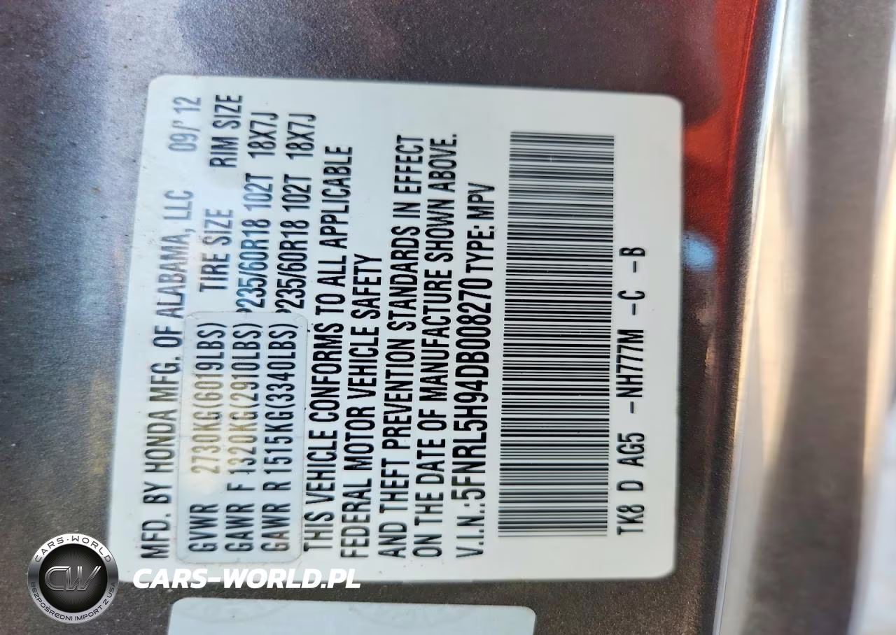 2013 Honda Odyssey Touring VIN:5FNRL5H94DB008270 - 14