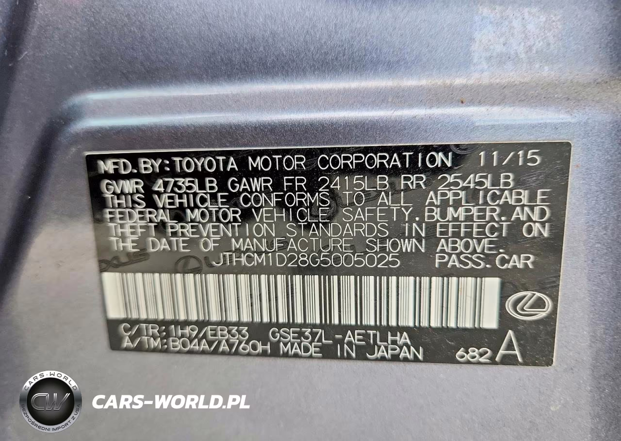 2016 Lexus Is 300 VIN:JTHCM1D28G5005025 - 12