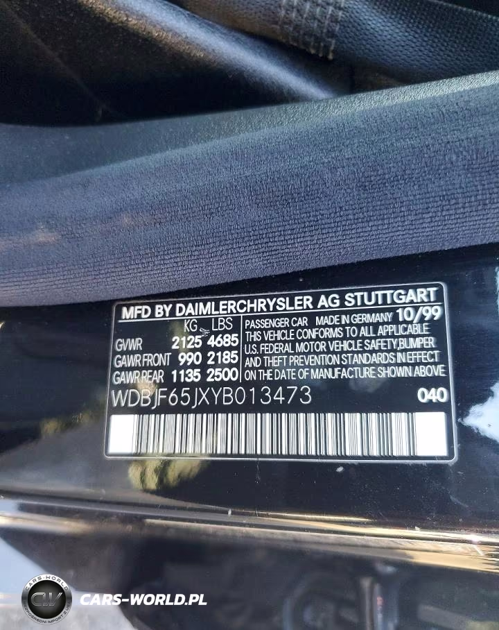 2000 Mercedes-Benz E 320 VIN:WDBJF65JXYB013473 - 12