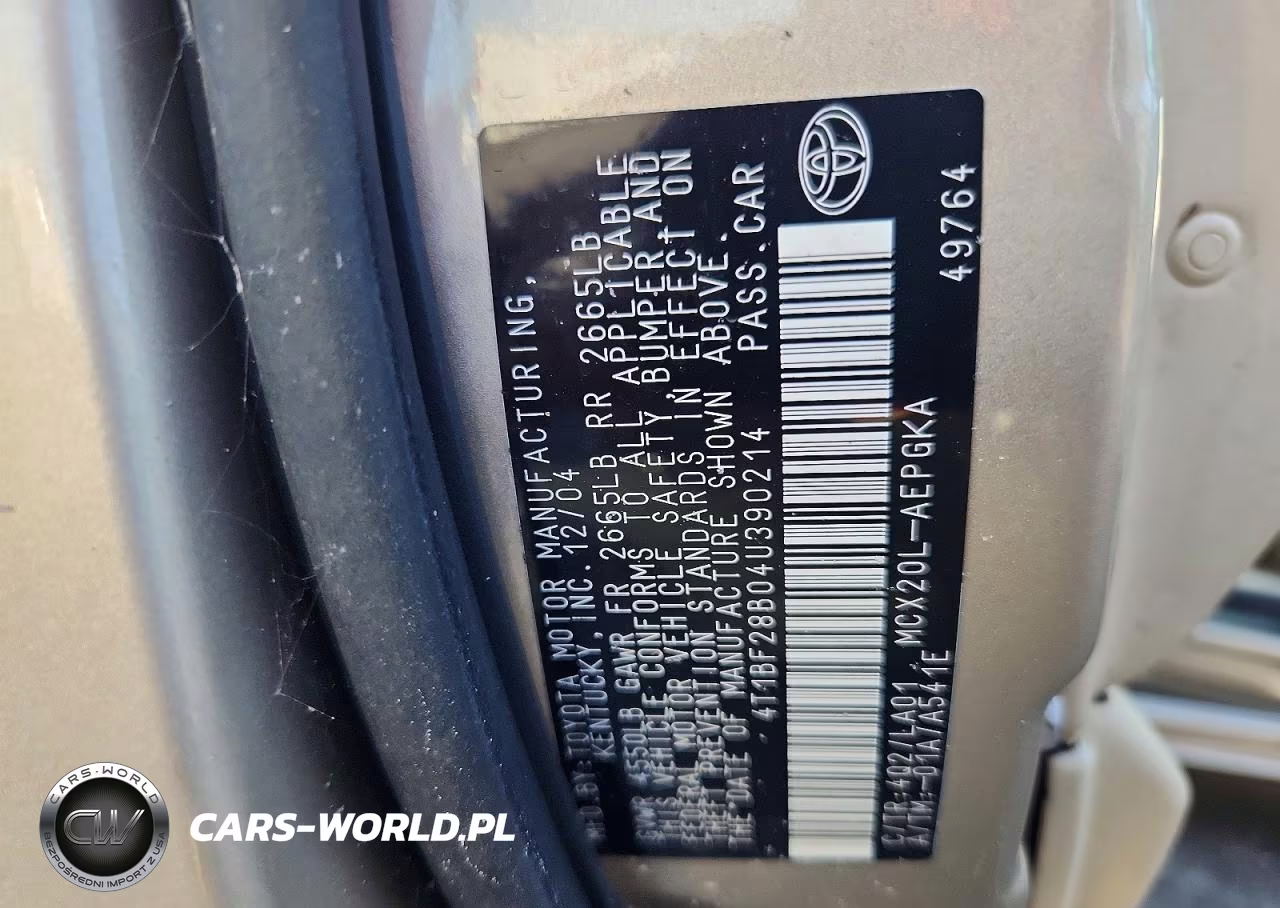 2004 Toyota Avalon Xls VIN:4T1BF28B04U390214 - 12