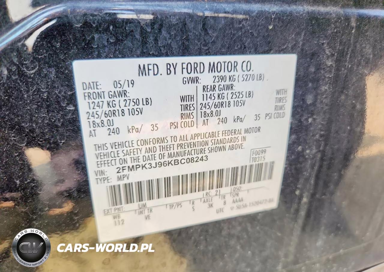 2019 Ford Edge Sel VIN:2FMPK3J96KBC08243 - 13