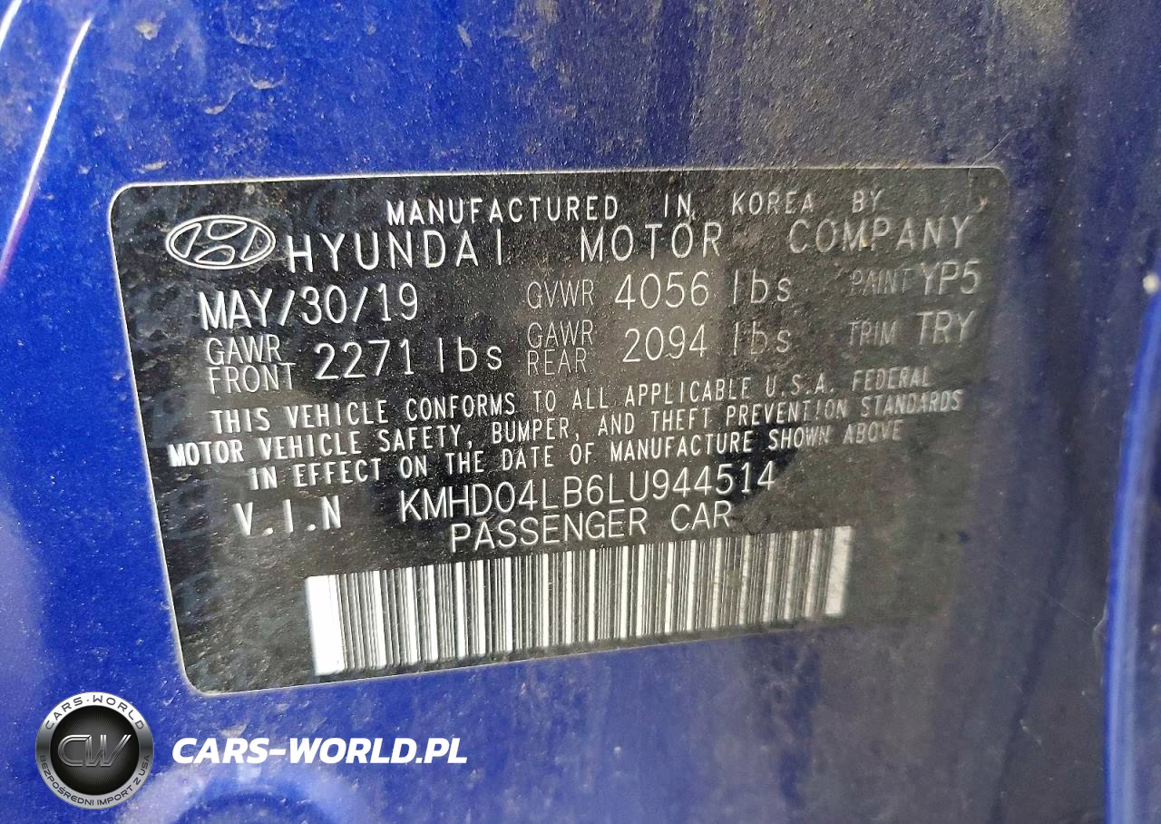 2020 Hyundai Elantra Sport VIN:KMHD04LB6LU944514 - 13